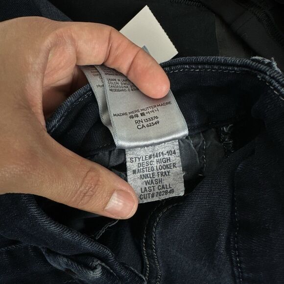 Mother Denim High Waisted Looker Ankle Fray in Last Call Dark Blue Womens 27 - Picture 13 of 14